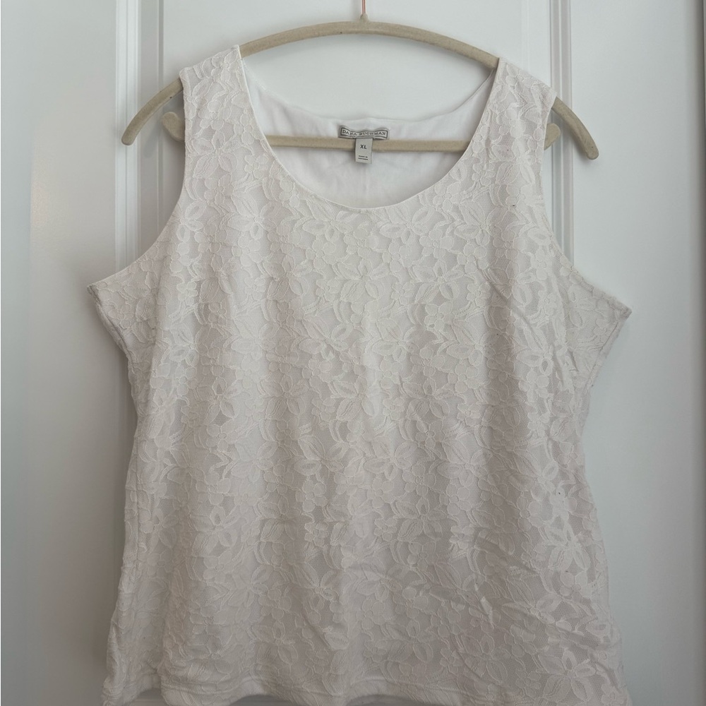 Elegant White Lace Sleeveless Top
